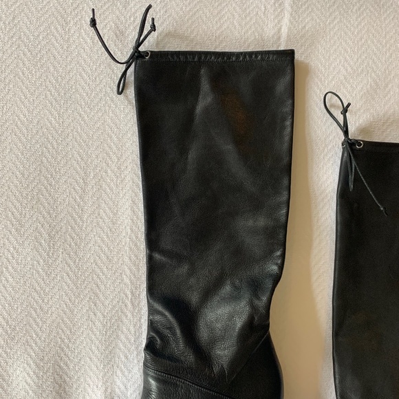 Made in Italy Leather Boots, Size 37, Black - Picture 3 of 6